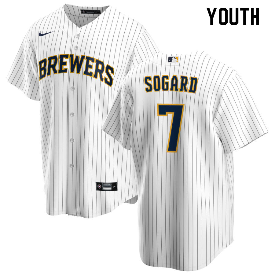 Nike Youth #7 Eric Sogard Milwaukee Brewers Baseball Jerseys Sale-White